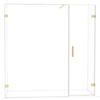 Maxaro Diamond Douchedeur | 195 cm Lichtgoud Helder glas Draaideur