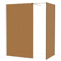 Maxaro Diamond Inloopdouche | 120x100 cm Rvs Bronsglas 2 vaste wanden