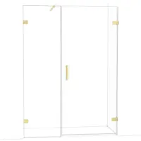 Maxaro Diamond Douchedeur | 145 cm Lichtgoud Helder glas Draaideur