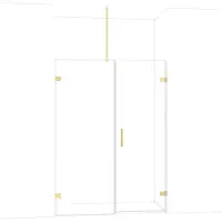 Maxaro Diamond Douchedeur | 145 cm Lichtgoud Helder glas Draaideur