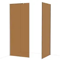 Maxaro Diamond Inloopdouche | 90x90 cm Chroom Bronsglas 2 vaste wanden