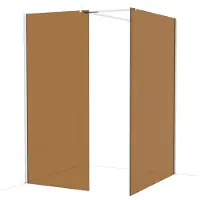Maxaro Diamond Inloopdouche | 140x90 cm Chroom Bronsglas 2 vaste wanden