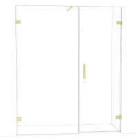Maxaro Diamond Douchedeur | 165 cm Lichtgoud Helder glas Draaideur