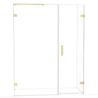 Maxaro Diamond Douchedeur | 155 cm Lichtgoud Helder glas Draaideur