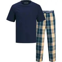 Jack & Jones Pyjama lang 'JACLUCA' crème / navy / petrol