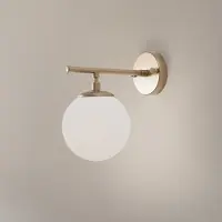 Opviq Wandlamp Roe, dimbaar, messing / goud, Woon-/ Eetkamer, Glas, wandlamp