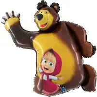 Grabo Folieballon 'Peppa Pig en Teddy'- hartvormig- zonder vulling