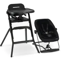Deryan Curve Luxe Kinderstoel – Inclusief Wipstoel & Inlegkussen- Newborn Set - Meegroei Kinderstoel – Zwart
