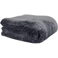 Home Deco Factory Fleece deken - grijs - 180 x 220 cm cm - polyester - XXL woondeken - plaid -