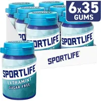 Sportlife Kauwgom extramint pot - extreem frisse suikervrije kauwgom - 6x52g
