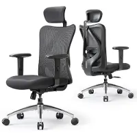 Sihoo M18 Ergonomische Bureaustoel - Ademend Mesh - Verstelbare Hoofd&Lendensteun - Bureaustoelen voor Volwassenen tot 150kg - Kantoor/Thuis/Gaming - Zwart