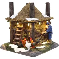 Santaville Haystack with Hay Bales with LED Polyresin 15cm