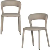 Woood Noble Eetkamerstoelen - Polyester - Taupe - Set van 2