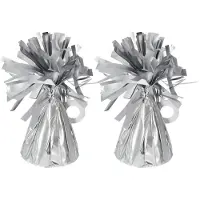 Folat Ballon gewichtjes - 2x - mat zilver - 170 gram - helium ballontrosjes