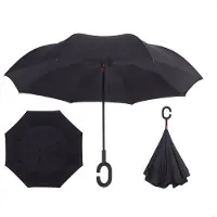 Allernieuwste.nl SmartPlu - Grote Storm Paraplu - Zwart - Omkeerbaar - Ergonomisch - microfiber - paraplu - 105cm