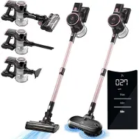 AG AG4200+ Steelstofzuiger Draadloos – Met Dweilfunctie 2 in 1 – Rose Gold – Krachtige Stofzuiger Zonder Zak – Geschikt voor Dierenharen – Compact & Lichtgewicht Kruimeldief