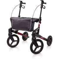 Topro Rollator Olympos ATR ‘Black Series – Maat Medium – Bordeauxrood – Offroad Wielen – Inclusief Rugsteun
