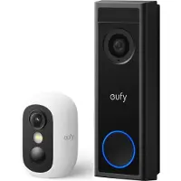 Eufy C30 2K Draadloze Video Deurbel 2K FHD - Accu Zwart + Security eufyCam C35, Wit, Draadloze Beveiligingscamera, Voor Buiten en Binnen. Bundelvoordeel
