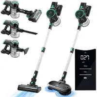AG AG4100+ Steelstofzuiger Draadloos – Met Dweilfunctie 2 in 1 – Velvet Green – Krachtige Stofzuiger Zonder Zak – Geschikt voor Dierenharen – Compact & Lichtgewicht Kruimeldief