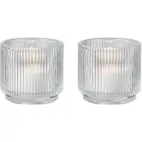 Stelton Pilastro theelichthouder H6cm D6.5cm set van 2 helder