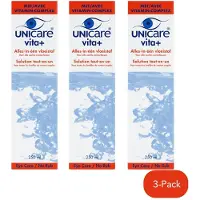 Unicare Vita+ - Alles-in-één Lenzenvloeistof - 3 x 250 ml - Voor zachte contactlenzen - Unieke formule met Provitamin B5 - Inclusief lenshouder