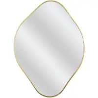 Home Deco Factory Spiegel - goud - 44 x 60 cm - hout - metaal - glas - wandspiegel - diamant vorm