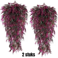 Allernieuwste.nl 2 STUKS Hangende Kunstplanten Lotus Bloemen voor Terras Veranda Balkon UV-Bestendig 75 cm Kleur Rood %%