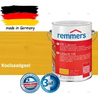 Remmers HK-Lazuur 3in1 Koolzaadgeel 2,5L – Premium Houtbeschermingsbeits voor Buiten – Oplosmiddelhoudend – UV- & Vochtwerend – Impregneer, Grondlaag & Beits in Eén