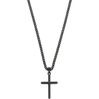 Frank 1967 7FN-0077 – Kruis Ketting Heren – Zwart – Roestvrij Staal – 3 mm – 50 cm – Cadeau voor Mannen
