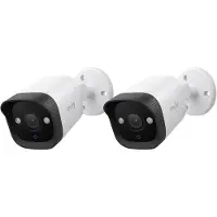 Eufy Security PoE Bullet CCTV Camera E40 Add-On 2-pack, Wired Outdoor Surveillance, 4K UHD, 122° FOV, F1.6 Color Night Vision, 24/7 Recording, Person/Vehicle/Pet AI Detection, Red & Blue Lights, IP67