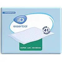 Ontex iD ID Essential Underpads Super 60 x 90 cm - 4 paquets de 30 protections
