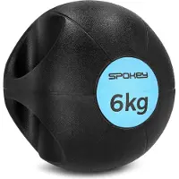 Spokey GRIPI Gewichtbal - 6 kg - Medicijnbal met handvatten - Zwart / Blauw