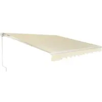 Costway luifel met crank balkon luifel zonnebrandcrème voor balkon 360 x 300 cm beige
