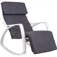 Modernhome Schommelstoel - 97x70x70 cm - verstelbaar - wit grijs