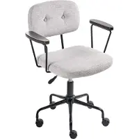 Beliani ALGERITA - Bureaustoel - Lichtgrijs - Polyester