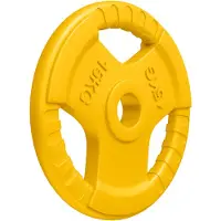 Gorilla Sports Olympische halterschijf 15 kg Gripper Gietijzer Rubber Coating - 50/51 mm