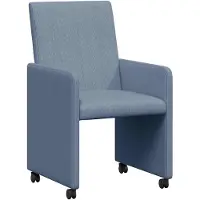 vidaXL Eetkamerstoelen met wielen 2 st Katoenen stof Blauw