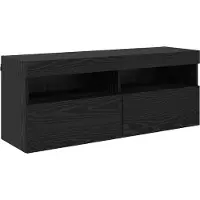 vidaXL TV Wandkast 100 x 30 x 40 cm Zwart Eiken Bewerkt hout
