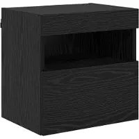 vidaXL TV Wandkasten 2 st Zwart Eiken Bewerkt hout