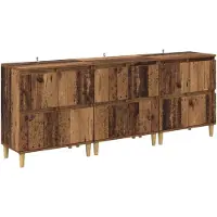 vidaXL Dressoirs 3 st Oud Hout 60 x 35 x 70 cm Bewerkt hout