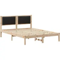 vidaXL Bedframe met hoofdeinde Zwart 150 x 200 cm Massief grenenhout