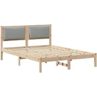 vidaXL Bedframe Lichtgrijs 150 x 200 cm Massief grenenhout