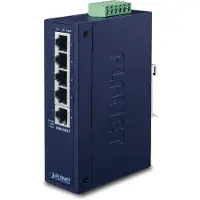 Planet ISW-501T Industriële Fast Ethernet Switch, IP30, Slim model, 5-poorts (-40 tot 75 graden Celsius)