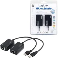 Logilink UA0021D Extender (verlenging) USB-A 1.1 Via netwerkkabel RJ45 60 m