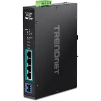 Trendnet TI-PGM541 5-poorts Rail Switch Industrieel Gigabit PoE+, zwart