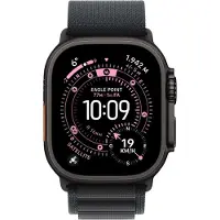 Apple Watch Strap - 49mm - Black Titanium Finish - Black - Alpine Loop - Small