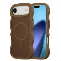 Selencia Wavy Backcover met MagSafe voor de Apple iPhone Air - Mocha Brown