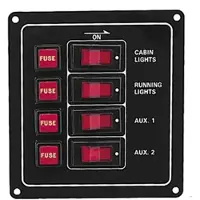 PLASTIMO 4 Circuit Breaker Switch Panel Transparant