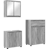 vidaXL Badkamermeubel Set 3 st Grijs Sonoma 72,5 x 36,5 x 100 cm