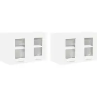 vidaXL Hangkast 2 pcs Wit Bewerkt hout